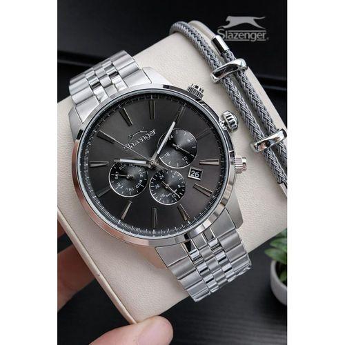 Slazenger İtalyan Tasarım Bileklik Hediyeli 2 Yıl Garantili 10 Atm Çelik Erkek Kol Saat ESE.1812.05