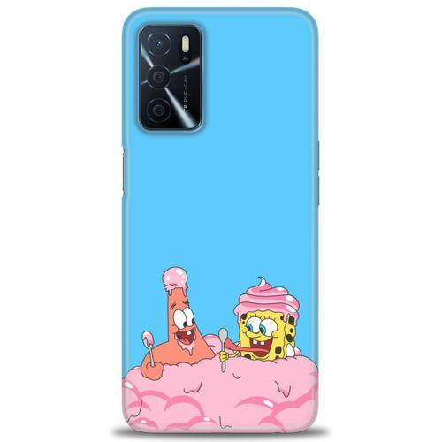 Oppo A16 Kılıf HD Baskılı Kılıf - SpongeBob + Tam Ekran Koruyucu