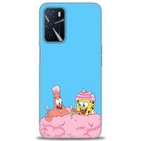 Oppo A16 Kılıf HD Baskılı Kılıf - SpongeBob + Tam Ekran Koruyucu