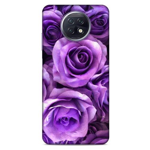 Xiaomi Redmi Note 9 4g Uyumlu Kılıf Mor Delisi (40) Fit Silikon Kılıf Büyük Güller
