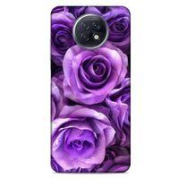 Xiaomi Redmi Note 9 4g Uyumlu Kılıf Mor Delisi (40) Fit Silikon Kılıf Büyük Güller