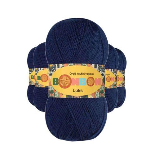 5 Adet Lüks Patik İpi Yünü Lacivert 98244 - bonbon mudanis