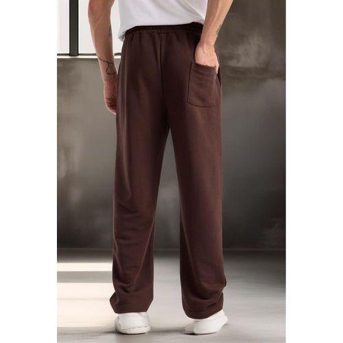 Mendes Baggy Kalıp Diagonal 3 İplik Kumaş Erkek Eşofman Altı Pantolon - Kahve