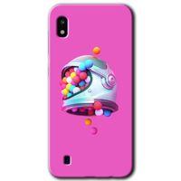 MRCİLETİSİM Samsung Galaxy A10 Kılıf Baskılı Kapak - Uzay Başlığı +Tam Kaplayan Mat Seramik