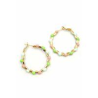 Mineli Halka Küpe - Yeşil