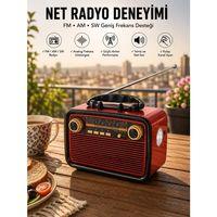 Müzik Kutusu Bluetooth Bağlantılı El Fenerli Nostaljik Tasarım Radyo
