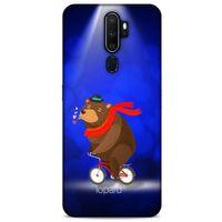 Oppo A9 2020 Kılıf FunnyMaX (43) Thin Fit Kılıf Lacivert Ayılı