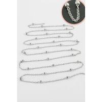 0,1 mm Gümüş Renkli Çelik Top Zincir 1 Metre