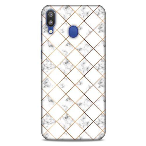 Mermer Desenli (1) Tema Kılıfı Beyaz Samsung Galaxy M20 Kılıf