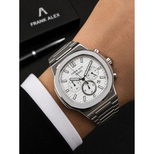 Frank Alex Design Erkek Kol Saati Çelik Kordon Takvimli Kadran Şık Premium 2 Yıl Garantili E07275.1