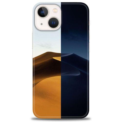 iPhone 14 Kılıf HD Baskılı Kılıf - Gece ve Gündüz + Tam Ekran Koruyucu