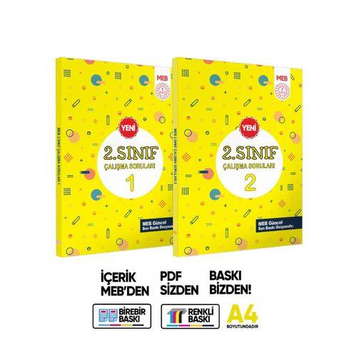MEB İlkokul 2 Sınıf Çalışma Soruları 1 ve 2 Tüm Dersler Kazanım Pekiştirme Kitap Seti BASKI ÜCRETİ