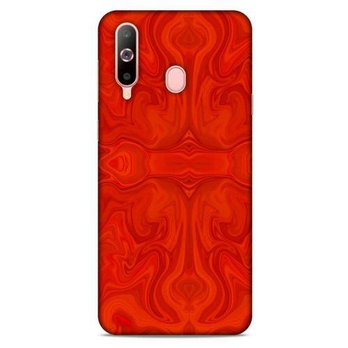 Mermer Desenli (39) Tema Liquid Crystal Kılıf Falu Kırmızı Samsung Galaxy A60 Kılıf