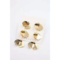 Metal Yaprak Küpe - Altın