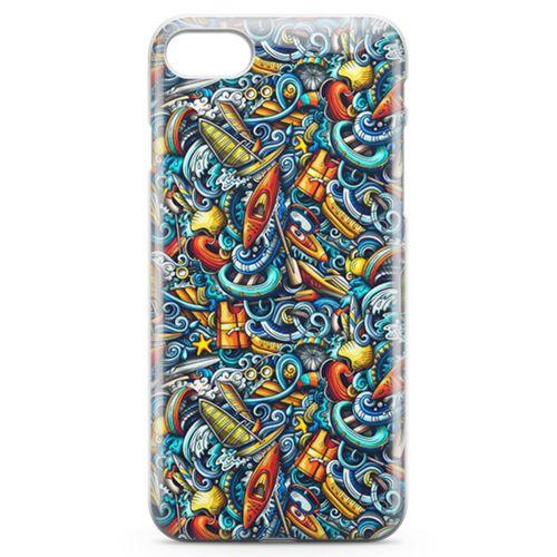 Apple iPhone SE 2020 Kılıf Deniz Sporları Doodle Arka Kapak Koruma Desenli Full Koruyucu