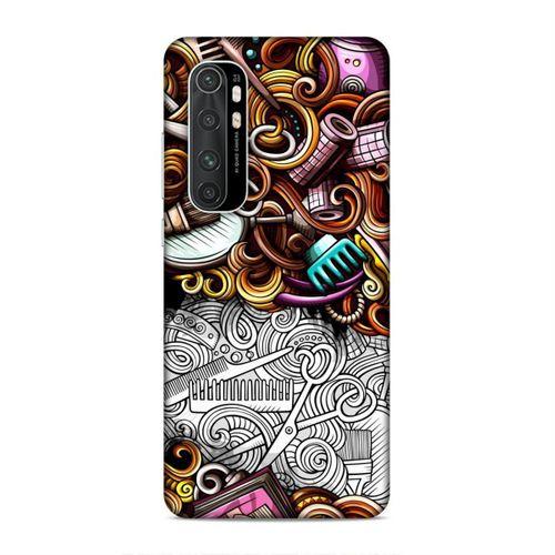 Xiaomi Mi Note 10 Lite Kılıf Kuafor Malzemeleri Doodle Arka Kapak Silikon Koruma Full Koruyucu