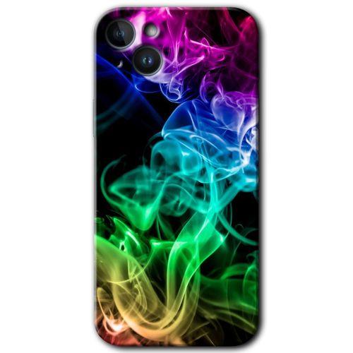 Potkal Hediye Fabrikası iPhone 14 HD Baskılı Kılıf + 9D Tam Ekran Koruyucu - Smoke Colorful