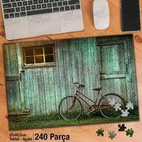 Asil Hobi Ahşap Ev - Bisiklet - Dekor - Nostalji Yapboz-ayak Destekli Çerçeveli 240 Parça Puzzle