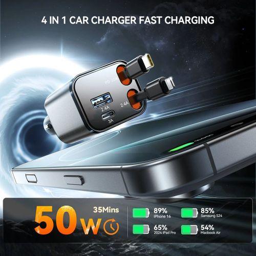 Joyroom 50W 4 Port pd+Usb+Çekmeli Araç Şarj Çakmaklık
