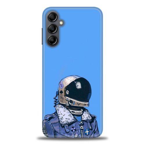Samsung Galaxy A14 Kılıf HD Baskılı Kılıf - Mavi Astronot + Tam Ekran Koruyucu