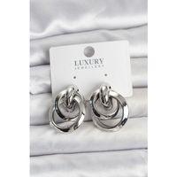 Gümüş Renk Halka Model Pirinç Kadın Küpe