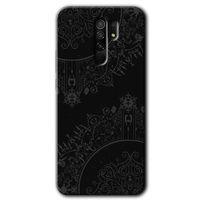 Xiaomi Redmi 9 HD Baskılı Kılıf + 9D Tam Ekran Koruyucu - Siyah Mandala