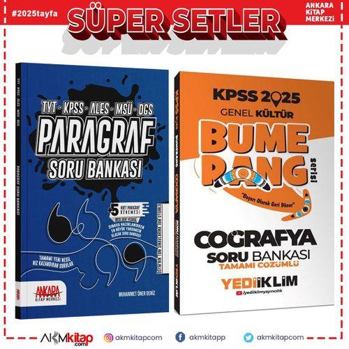 Yediiklim 2025 KPSS Bumerang Coğrafya ve AKM Paragraf Soru Bankası Seti 2 Kitap