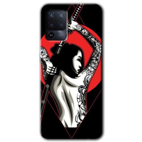 Oppo Reno 5 Lite HD Baskılı Kılıf + 9D Tam Ekran Koruyucu - Samurai Girl