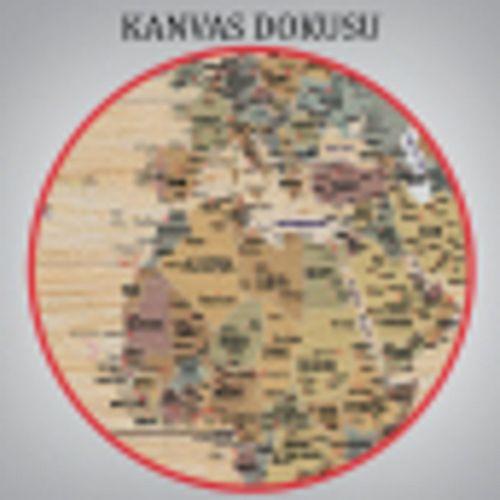 Ahşap Görünümlü Dünya Haritası Ayrıntılı ve Dekoratif Kanvas Tablo 1813