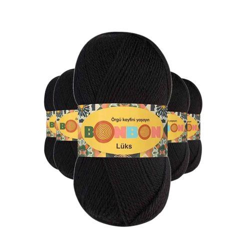 5 Adet Lüks Patik İpi Yünü Siyah 98206 - bonbon mudanis