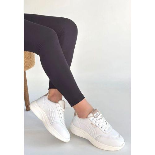 Yejja Beyaz Cilt Bağcıklı Spor Ayakkabı