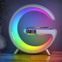 Zhltools 15W Kablosuz Şarj Standlı Bluetooth hoparlör RGB Gece Lambası
