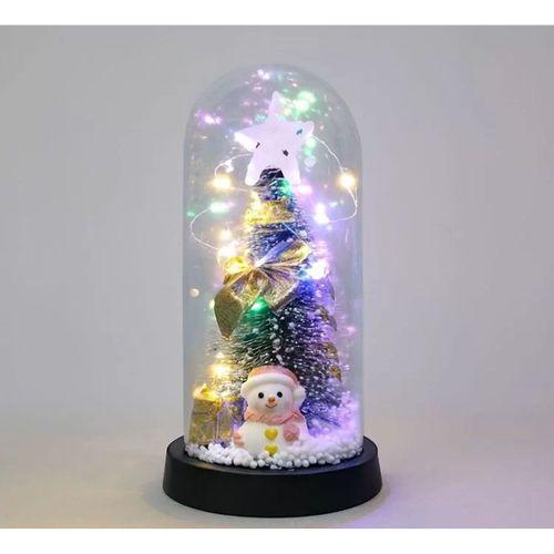 Yılbaşı Temalı Işıklı  Dekoratif Cam Fanus Alk5079