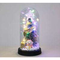 Yılbaşı Temalı Işıklı  Dekoratif Cam Fanus Alk5079