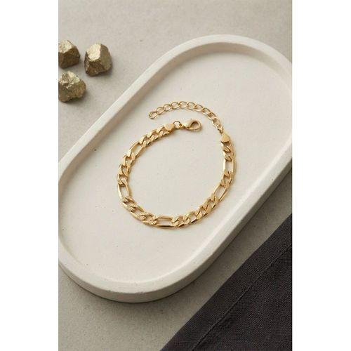 316L Çelik Gold Renk Figaro Zincir Model Erkek Bileklik