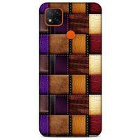 Xiaomi Redmi 9C Kılıf Patchwork (13) Silikon Kap Mor Turuncu