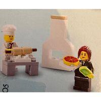 Lego Minifigür Chef - White Torso with 8 Buttons with Female Suit Black, Dark Red Hair chef017a/cty0183