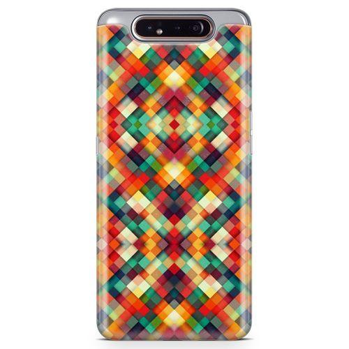 Samsung Galaxy A80 Kılıf Sarı Kırmızı Yeşil Boyut Arka Kapak Koruma Desenli Full Koruyucu