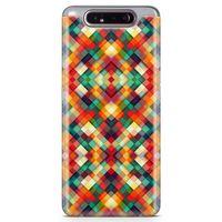 Samsung Galaxy A80 Kılıf Sarı Kırmızı Yeşil Boyut Arka Kapak Koruma Desenli Full Koruyucu