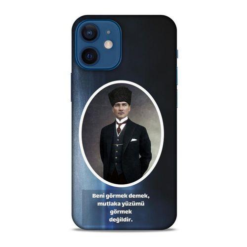 Apple iPhone 12 Mini Kılıf Atatürk (7) Telefon Kılıfı Lavivert
