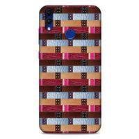 Huawei Honor 8C Kılıf Patchwork (45) Liquid Air Kılıf Bordo Gri