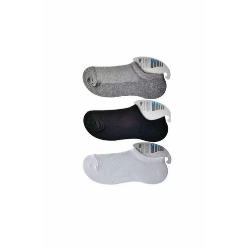 Siyah Gri ve Beyaz Erkek Görünmez Çorap 15 çift