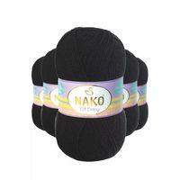 5 Adet Elite Baby El Örgü İpi Tüylenmeyen Bebek Yünü Siyah 217