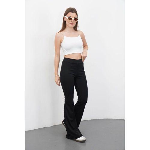 Kadın Yüksek Bel Krep Kumaş Bol Paça Pantolon