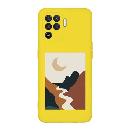 Oppo Reno 5 Lite Ay Dere Desenli Premium Silikonlu Telefon Kılıfı