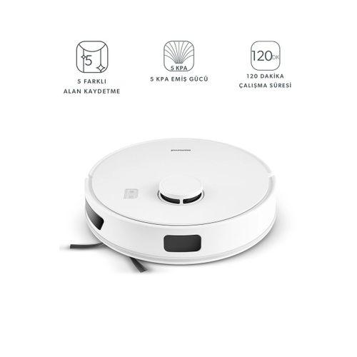 Homend Alex Laser 1291h Moplu Ve Haritalamalı Akıllı 5 Kpa Robot Süpürge Beyaz