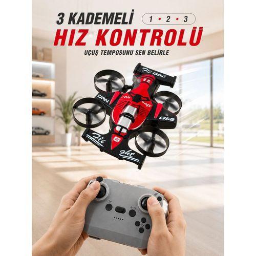 Uçan Araba Drone 4 Korumalı Pervaneli 360° Akrobatik Hareket Uzaktan Kumandalı
