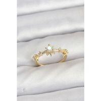 Gold Renk Pirinç Yıldız Model Kadın Yüzük