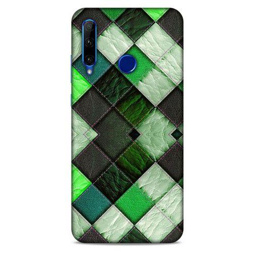 Huawei Honor 20 Lite Kılıf Patchwork (17) Tasarım Kılıf Fıstık Yeşili