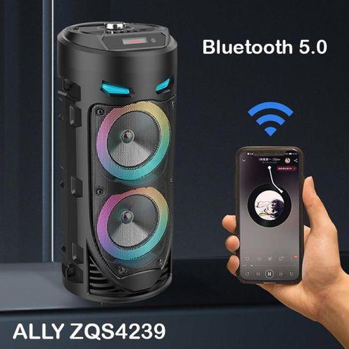 Zhltools ZQS4239 Mikrofonlu Taşınabilir Dev Speaker Led Işıklı Bluetooth Hoparlör - 4inc×2-8W×2 1800mAh